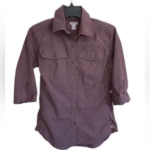 Plum/purple Women’s Carhartt Rugged Flex‎ Bozeman shirt. Size XS